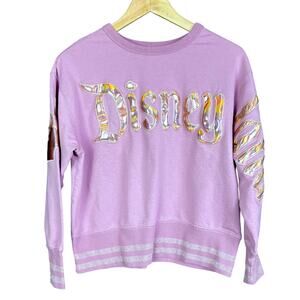 Women's Disney Disneyland Iridescent Spell Out Purple Sweatshirt - Small